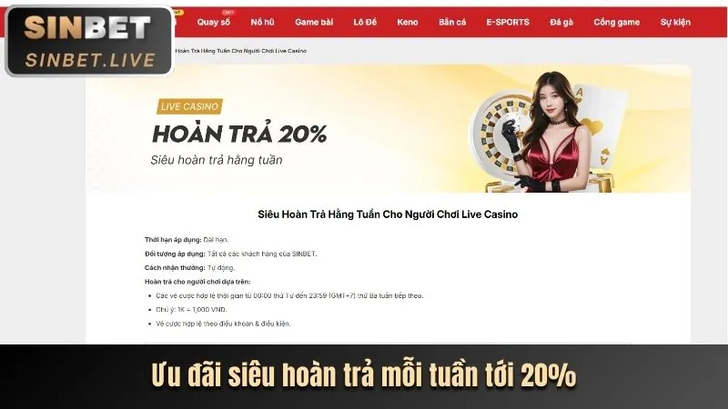 Hoàn trả hàng tuần Hi88vip6